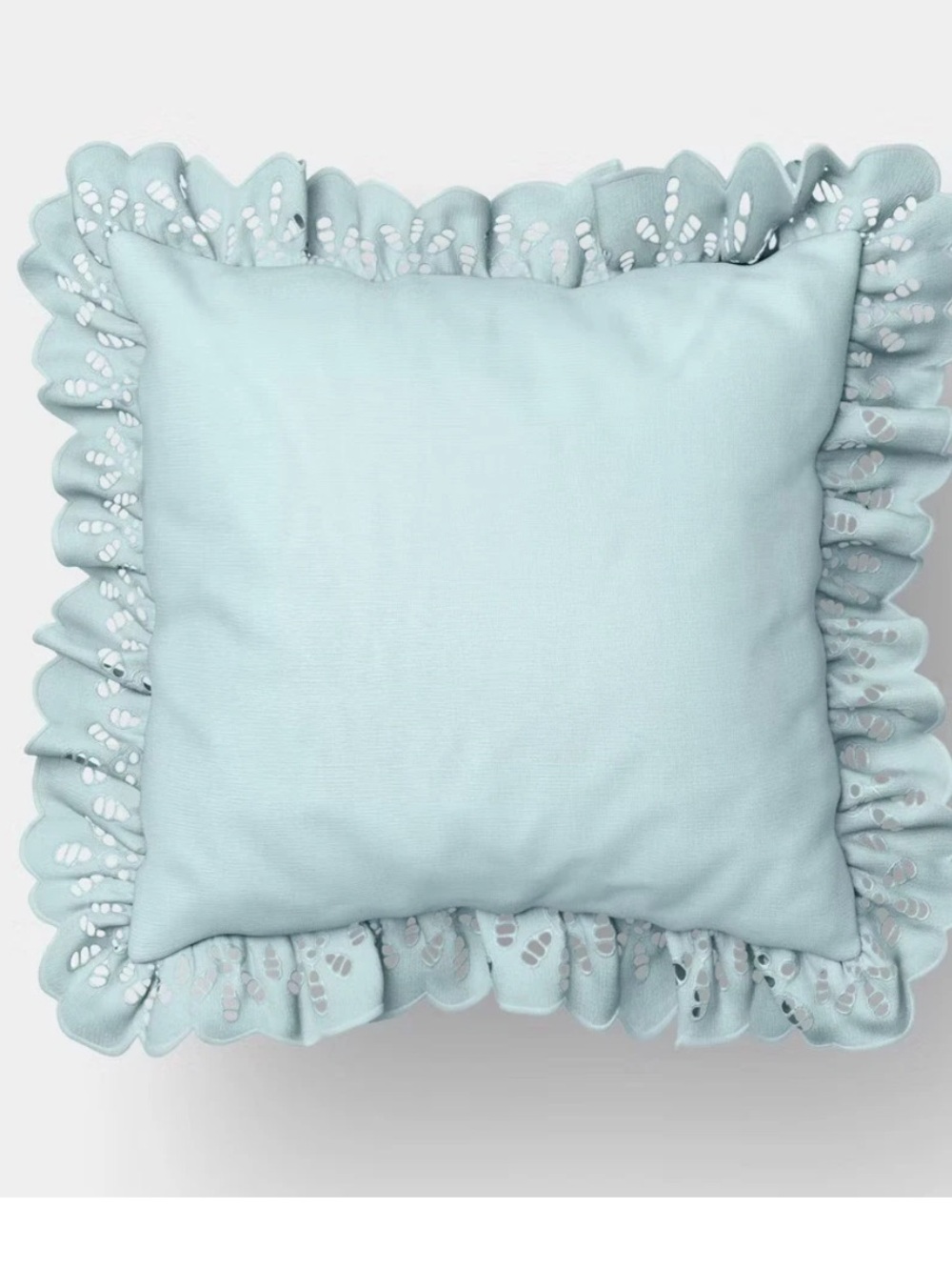 26"x26" Eyelet Ruffle Outdoor Throw Pillow Blue - Threshold designed with Studio